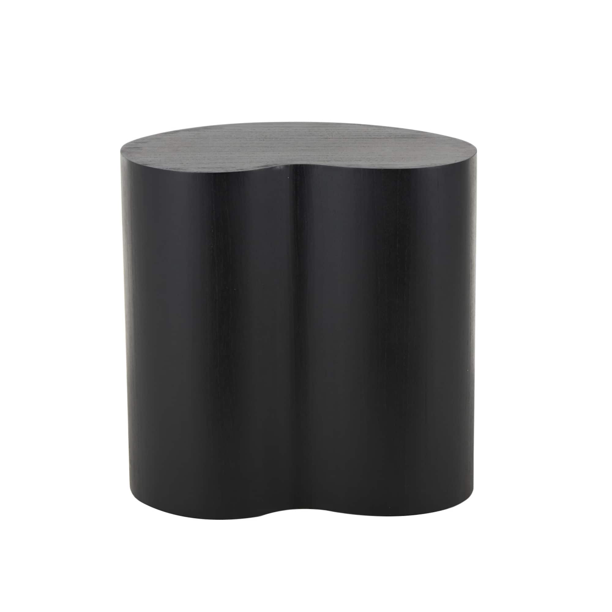 22.25" Black Wood Heart Inspired Side End Accent Table